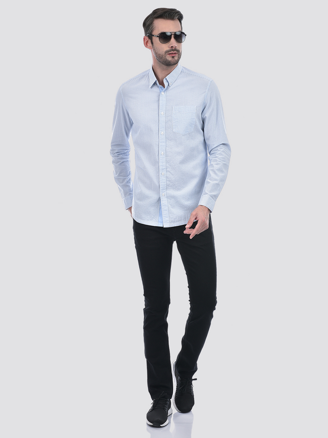 Numero Uno Men Subtle Striped Shirt